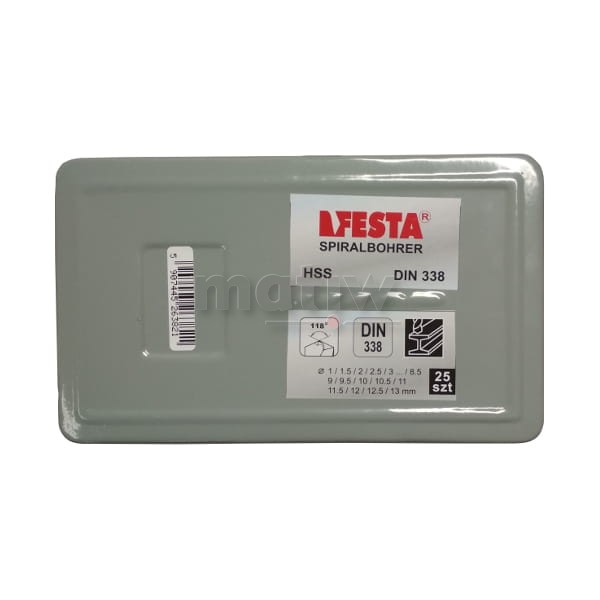 KOMPLET WIERTEŁ NWKa DIN 338 FESTA HSS PROF. 1-13