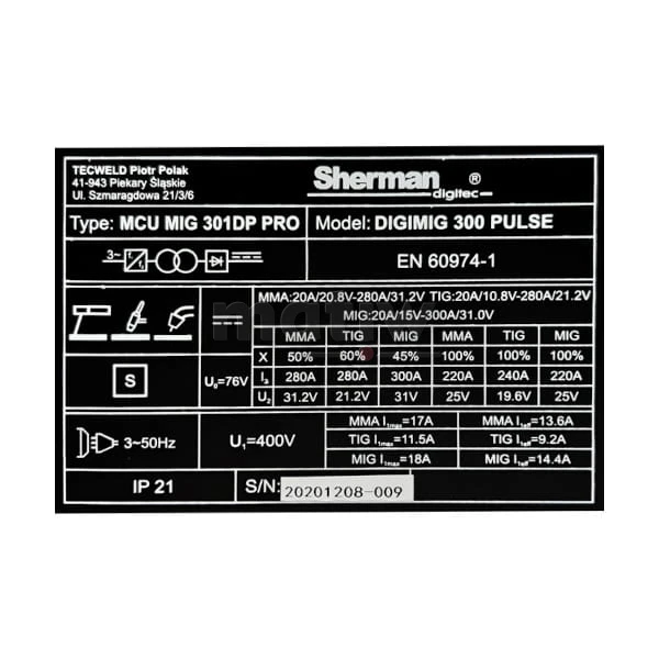 SPAWARKA SYNERGIA LUTOSPAWANIE MIGOMAT MIG TIG MMA SHERMAN DIGMIG 300 PULSE