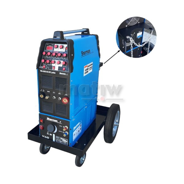 SPAWARKA SHERMAN TIG 320 AC/DC PULSE Z CHŁODNICA WS-7,5LT WÓZEK  TIG