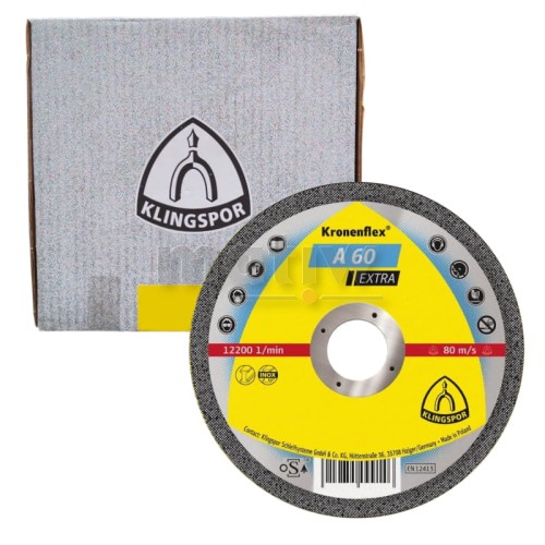 TARCZA DO CIĘCIA KLINGSPOR A 60 EXTRA PŁASKA 115X1X22,23 25szt