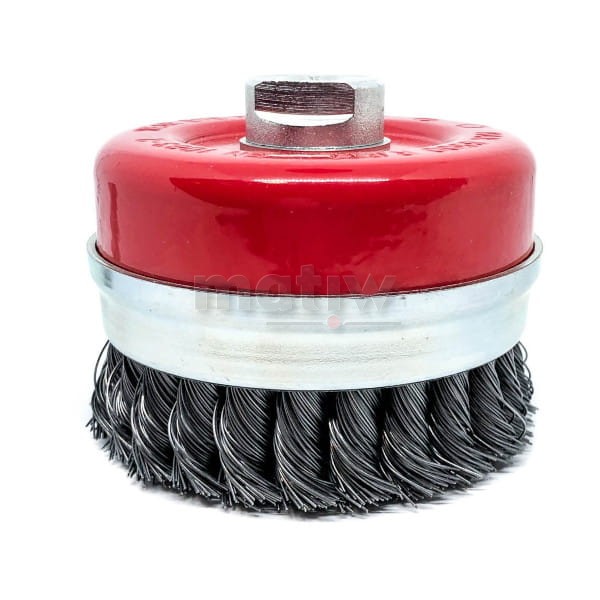 SZCZOTKA DRUCIANA DOCZOŁOWA STALOWA SPLATANA 120mm