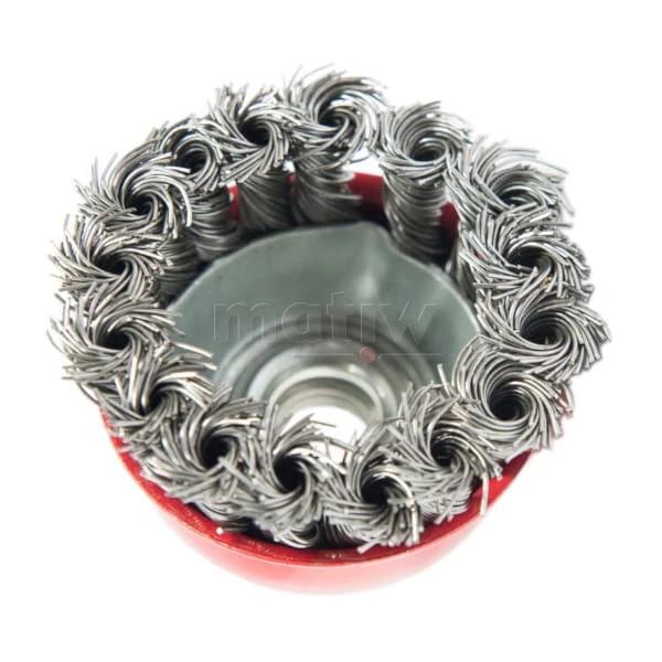 SZCZOTKA DRUCIANA DOCZOŁOWA STALOWA SPLATANA 120mm