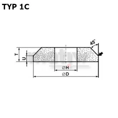 ŚCIERNICA PROFILOWANA TYP 1C KAMIEŃ ANDRE 125x8x20 95A 60