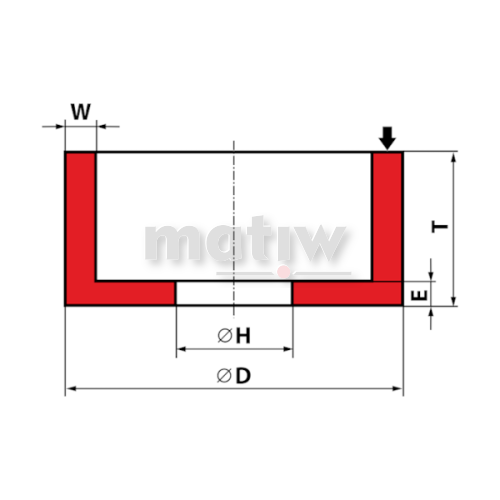 ŚCIERNICA GARNKOWA WALCOWA 99A TYP6 80x40x20 60