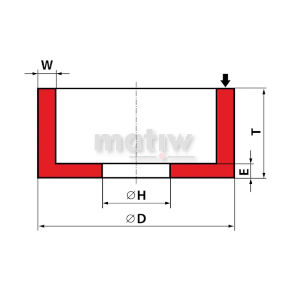 ŚCIERNICA GARNKOWA WALCOWA ANDRE 99A TYP6 125x50x32/22 60 + REDUKCJA