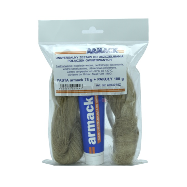 PASTA USZCZELNIAJĄCA 75g + WŁÓKNO KONOPNE 100g