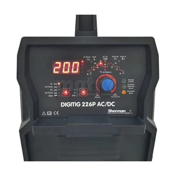 SPAWARKA INWERTOROWA TIG MMA ALUMINIUM SHERMAN DIGITIG 226P AC/DC