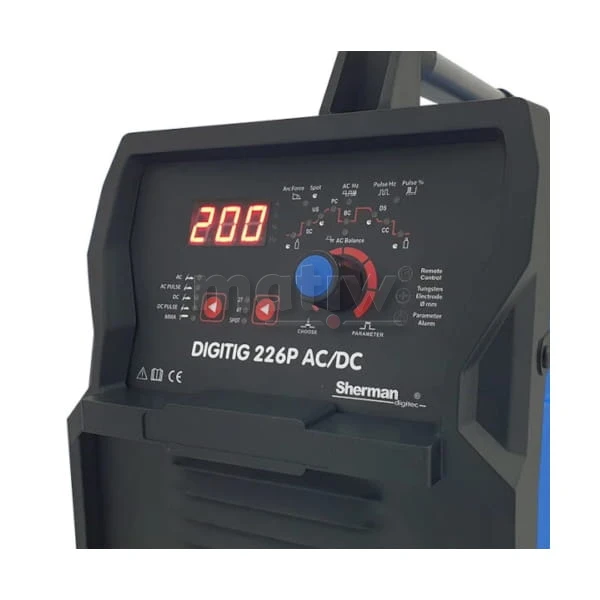 SPAWARKA INWERTOROWA TIG MMA ALUMINIUM SHERMAN DIGITIG 226P AC/DC