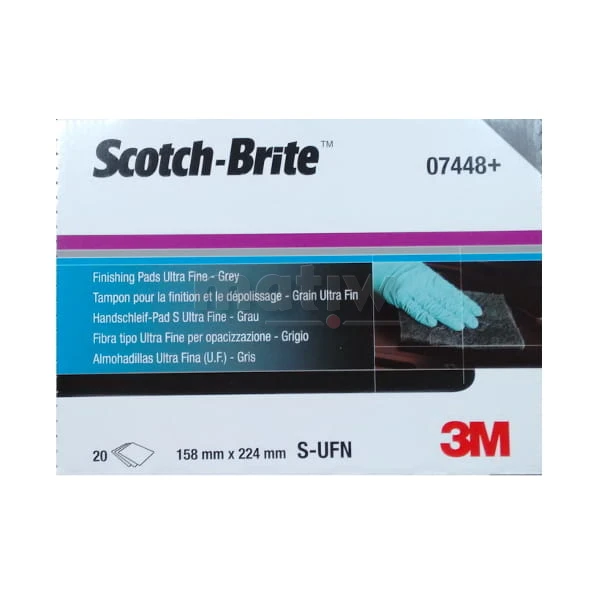 ARKUSZ Z WŁÓKNINY 3M SCOTCH BRITE 7448 SUPER ULTRA FINE 158x224mm 20szt