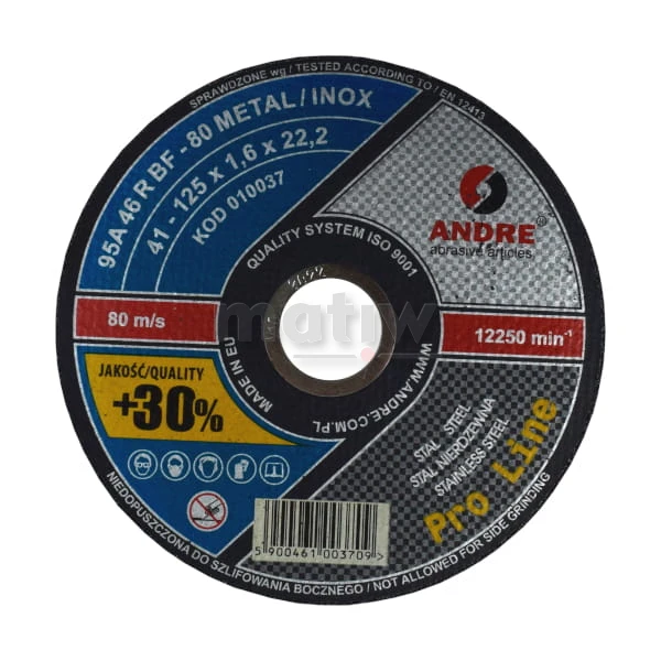 TARCZA DO CIĘCIA ANDRE M INOX 41 125X1,6 25szt
