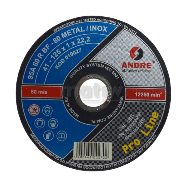 TARCZA DO CIĘCIA ANDRE M INOX 41 125X1,0 25szt