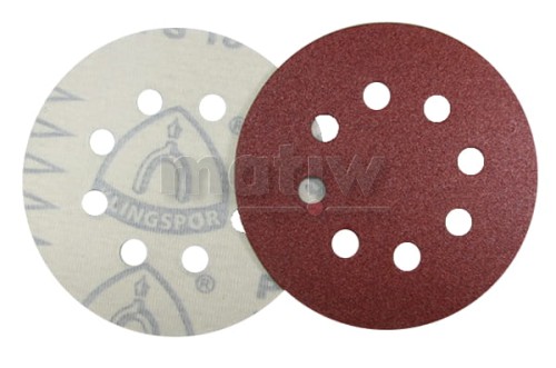 KRĄŻEK PAPIER ŚCIERNY NA RZEP 125mm KLINGSPOR PS18 GLS5 ELEKTROKORUND P240 50szt. OPAKOWANIE ZASTĘPCZE