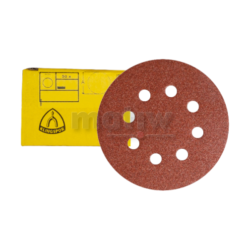KRĄŻEK PAPIER ŚCIERNY NA RZEP 125mm KLINGSPOR PS18 GLS5 P180 50szt. 270552