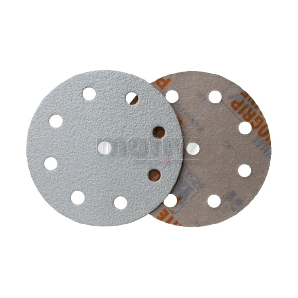 KRĄŻEK PAPIER ŚCIERNY NA RZEP 125mm 8+1CH INDASA RHYNOGRIP WHITE LINE P 400 50szt.