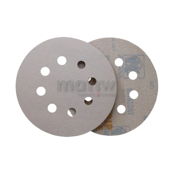 KRĄŻEK PAPIER ŚCIERNY NA RZEP 125mm 8H INDASA RHYNOGRIP WHITE LINE P 60 50szt