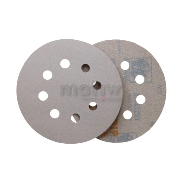 KRĄŻEK PAPIER ŚCIERNY NA RZEP 125mm 8H INDASA RHYNOGRIP WHITE LINE P 280 50szt