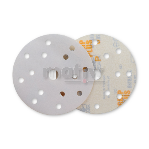 KRĄŻEK PAPIER ŚCIERNY NA RZEP 150mm 15H INDASA PLUS LINE P 280 50szt.