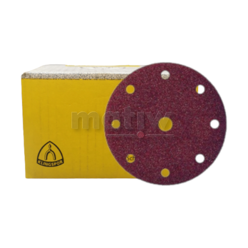 KRĄŻEK PAPIER ŚCIERNY NA RZEP 150mm KLINGSPOR PS22K GLS1 P180 50szt.