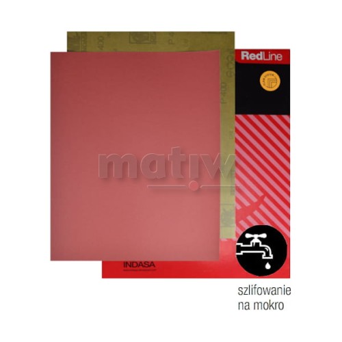 ARKUSZ PAPIER ŚCIERNY INDASA RHYNOWET RED LINE DO SZLIFOWANIA NA MOKRO 230x280mm P  100 50szt.