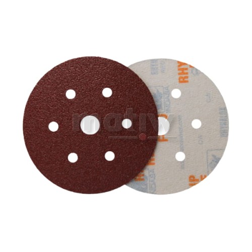 KRĄŻEK PAPIER ŚCIERNY NA RZEP 150mm 6H+1 INDASA RED LINE P 600 50szt.