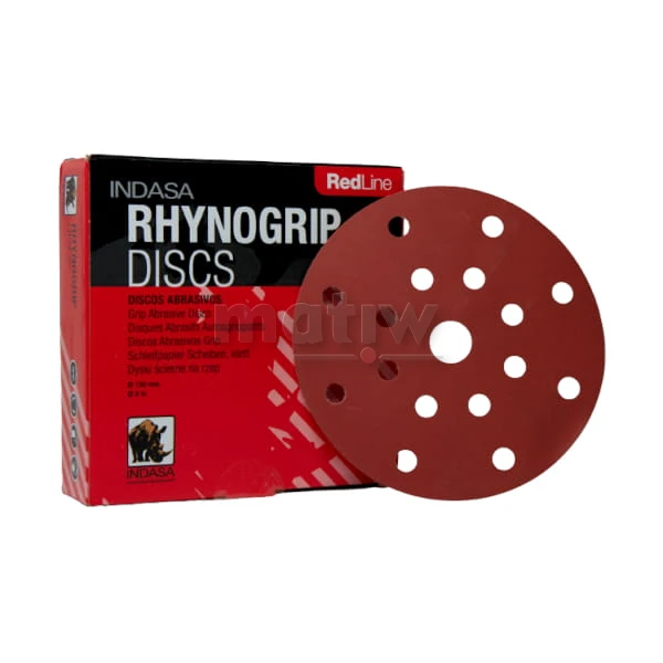 KRĄŻEK PAPIER ŚCIERNY NA RZEP 150mm 17H INDASA RED LINE P 600 50szt.