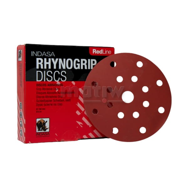 KRĄŻEK PAPIER ŚCIERNY NA RZEP 150mm 17H INDASA RED LINE P2000 50szt.