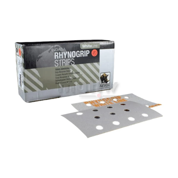 ARKUSZ PAPIER ŚCIERNY INDASA RHYNOGRIP WHITE LINE MOCOWANY NA RZEP 70x125mm 11H   P80 50szt