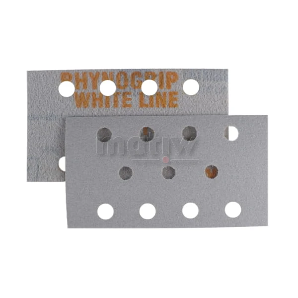 ARKUSZ PAPIER ŚCIERNY INDASA RHYNOGRIP WHITE LINE MOCOWANY NA RZEP 70x125mm 11H   P80 50szt