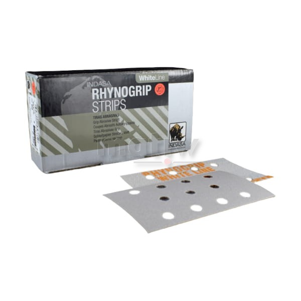 ARKUSZ PAPIER ŚCIERNY INDASA RHYNOGRIP WHITE LINE MOCOWANY NA RZEP 70x125mm 11H  P180 50szt
