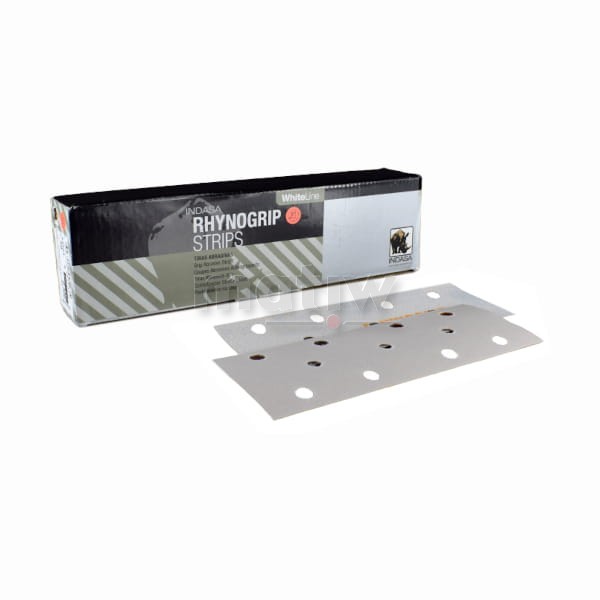 ARKUSZ PAPIER ŚCIERNY INDASA RHYNOGRIP WHITE LINE MOCOWANY NA RZEP 70x198mm 11H   P80 50szt