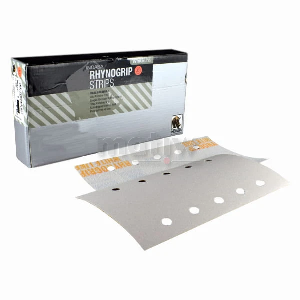 ARKUSZ PAPIER ŚCIERNY INDASA RHYNOGRIP WHITE LINE MOCOWANY NA RZEP 115x230mm 10H P400 50szt