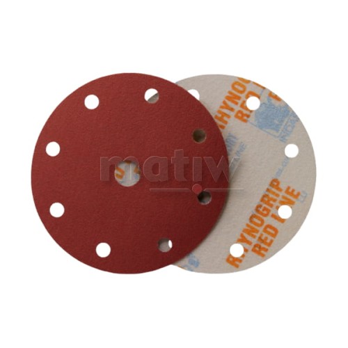 KRĄŻEK PAPIER ŚCIERNY NA RZEP 150mm 8H+1 INDASA RED LINE P 800 50szt.