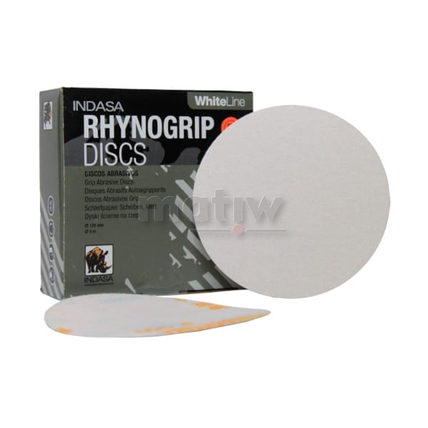 KRĄŻEK PAPIER ŚCIERNY NA RZEP 225mm INDASA WHITE LINE P 40 50szt.