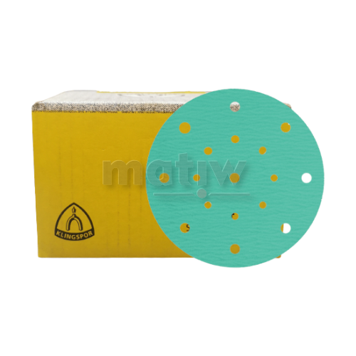 KRĄŻEK PAPIER ŚCIERNY NA RZEP 150mm KLINGSPOR PS77CK GLS51 P180 100szt.