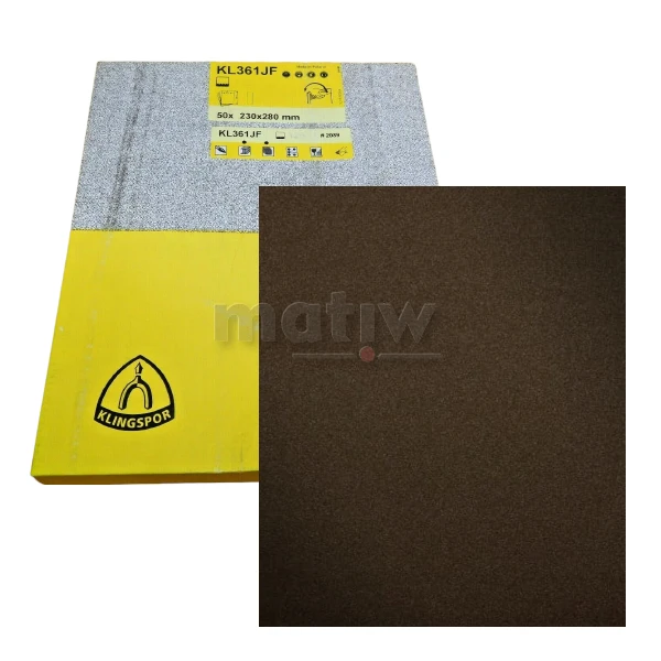 ARKUSZ ŚCIERNY PŁÓTNO KLINGSPOR 230x280mm KL361JF P80 50szt