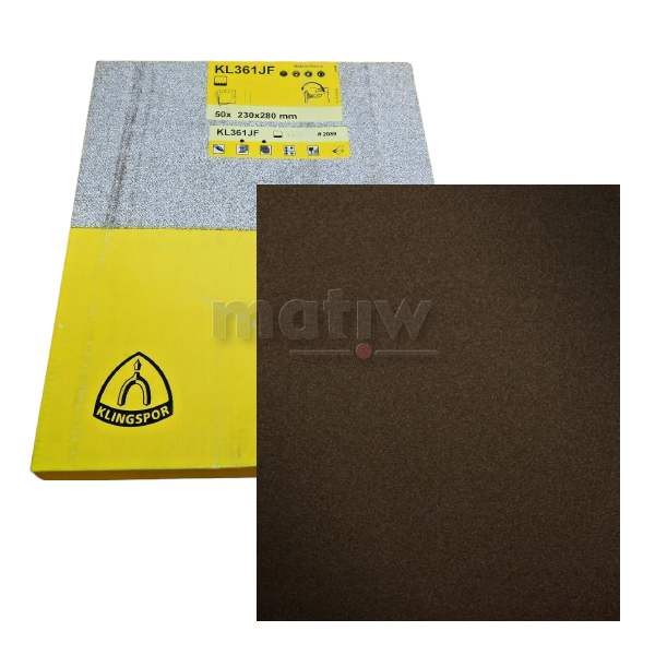 ARKUSZ ŚCIERNY PŁÓTNO KLINGSPOR 230x280mm KL361JF P120 50szt