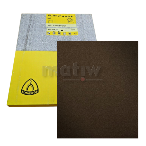 ARKUSZ ŚCIERNY PŁÓTNO KLINGSPOR 230x280mm KL361JF P600 50szt