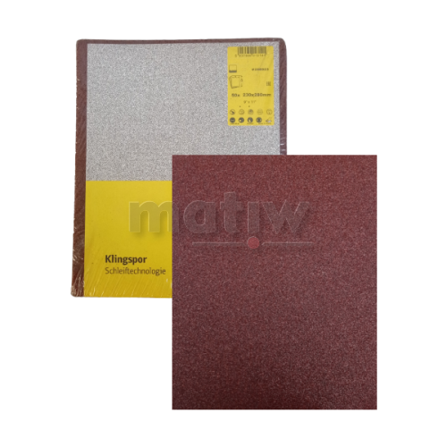 ARKUSZ PAPIER ŚCIERNY KLINGSPOR 230x280mm PL28C  P120 50szt