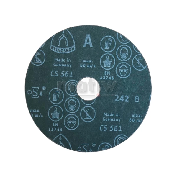 KRĄŻKI FIBROWE KLINGSPOR CS561 OTWÓR PROMIENISTY 150x22mm P80 25szt