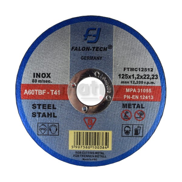 TARCZA DO CIĘCIA METALU FALON-TECH INOX 125 x 1,2 mm 25szt