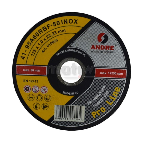 TARCZA DO CIĘCIA ANDRE INOX 41 125 x 1,0 mm 25szt