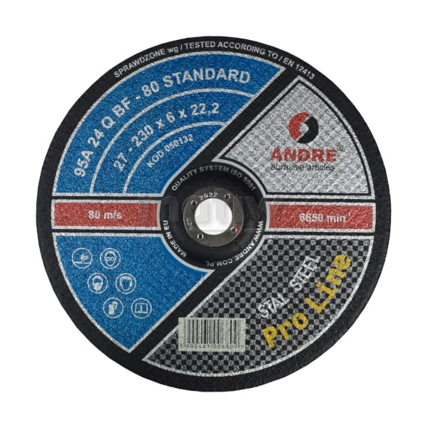 TARCZA DO SZLIFOWANIA ANDRE STANDARD PRO 27 230 x 6,0 mm 10szt