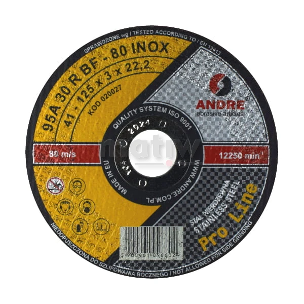 TARCZA DO CIĘCIA ANDRE INOX 41 125 x 3,0mm 25szt