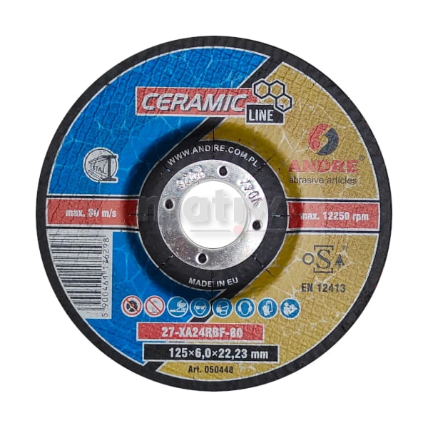 TARCZA DO SZLIFOWANIA ANDRE CERAMIC INOX 27 125 x 6,0 mm 10szt