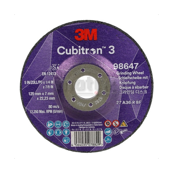 TARCZA DO SZLIFOWANIA 3M CUBITRON 3 125 x 7,0 mm 36+ 10szt