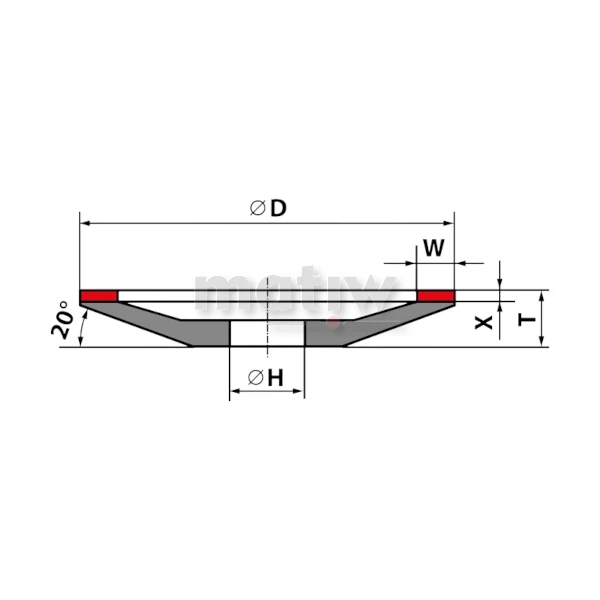 ŚCIERNICA SUPERTWARDA TYP 12A2-20° TARCZA SZLIFIERSKA DIAMENTOWA 150 x 16 x 10 x 2 x 32 D126C50 LBL2 ANDRE