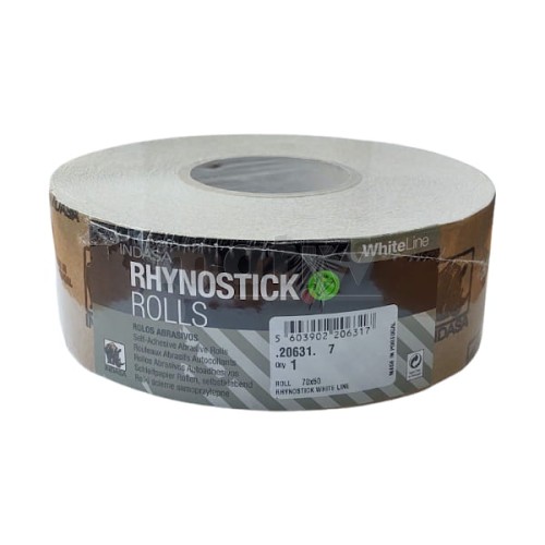 ROLKA ŚCIERNA PAPIER SAMOPRZYLEPNA NA KLEJ INDASA RHYNOSTICK WHITE LINE 70 mm x 50 m P400