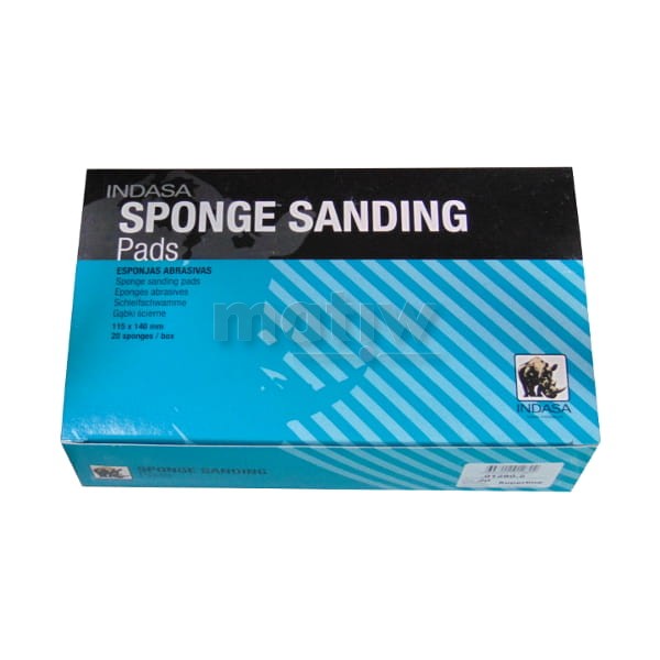 GĄBKA ŚCIERNA JEDNOSTRONNA INDASA SPONGE NA SUCHO I MOKRO 115 x 140 x 5 mm MICRO FINE 20szt