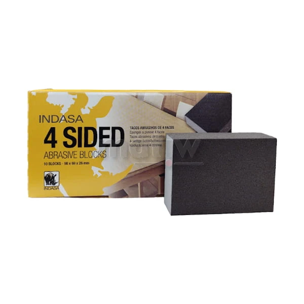 GĄBKA ŚCIERNA 4-STRONNA KOSTKA INDASA NA SUCHO 98 x 69 mm P150 10szt