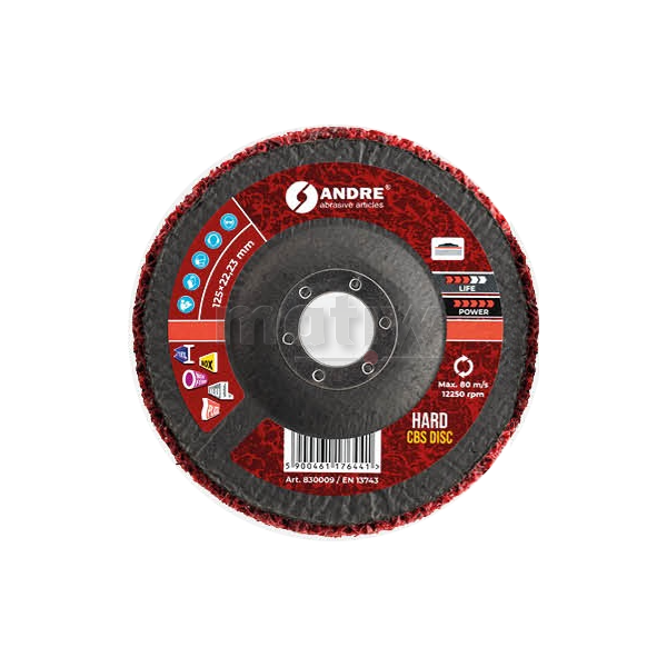 KRĄŻEK CBS HARD CZERWONY ANDRE 125 x 22,23 mm 10szt